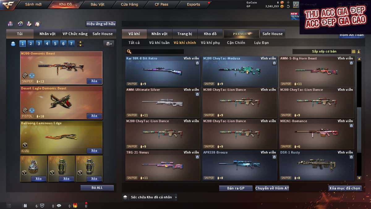 shop acc cf uy tin gia re